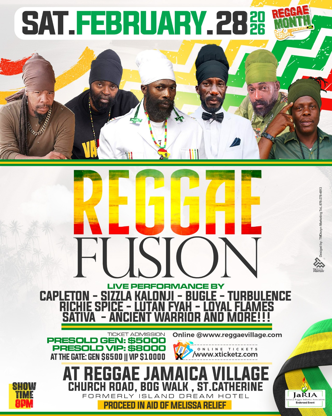 Reggae Fusion 2026 Official Event Flyer